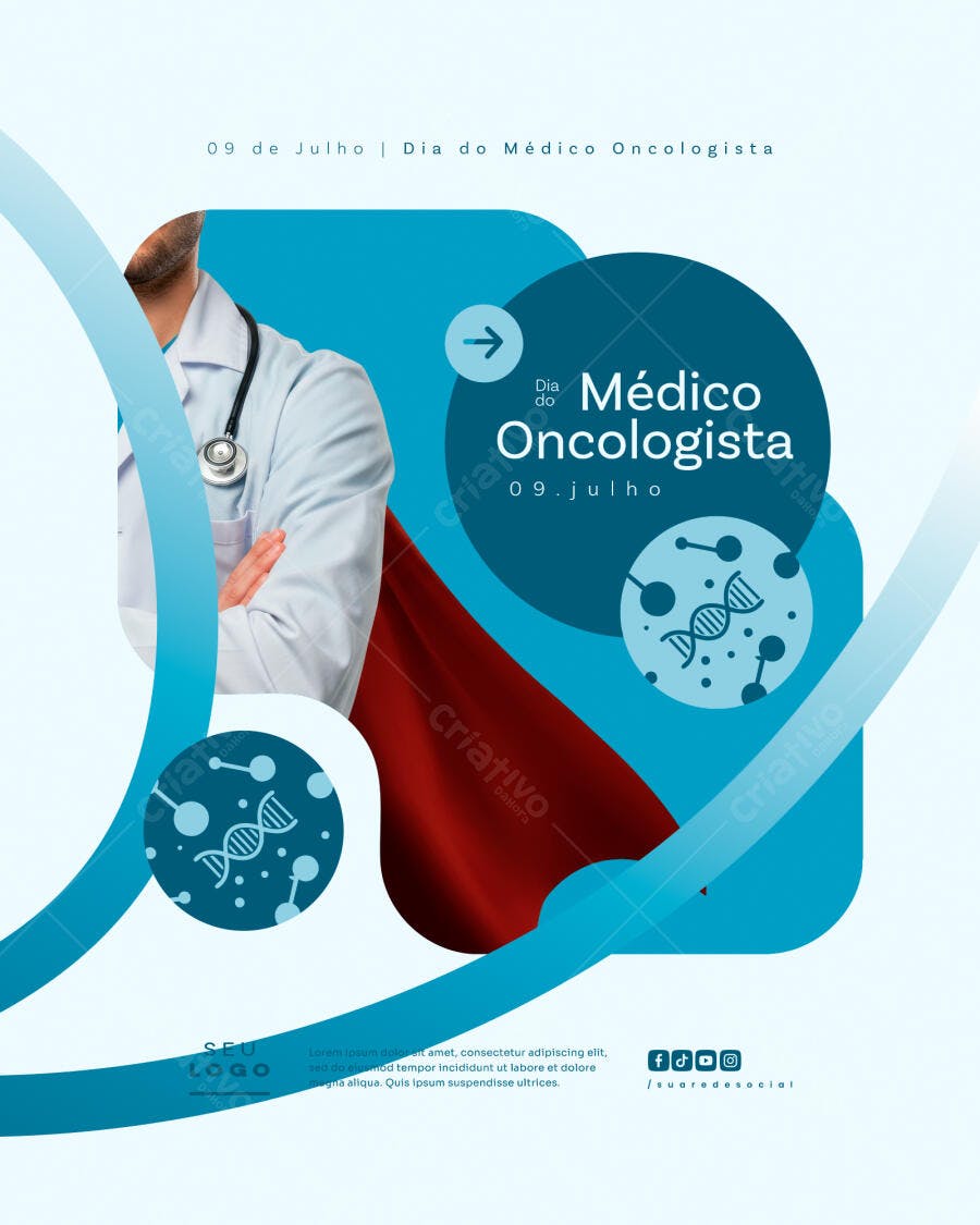 Flyer Dia do Médico Oncologista PSD Editável