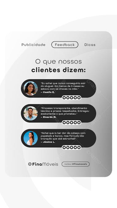 Clean and minimalist PSD template to showcase customer feedback. Gray and white color scheme, featuring circular profile pictures. Ideal for businesses seeking transparency and satisfaction demonstration. Target audience: businesses of all sizes.