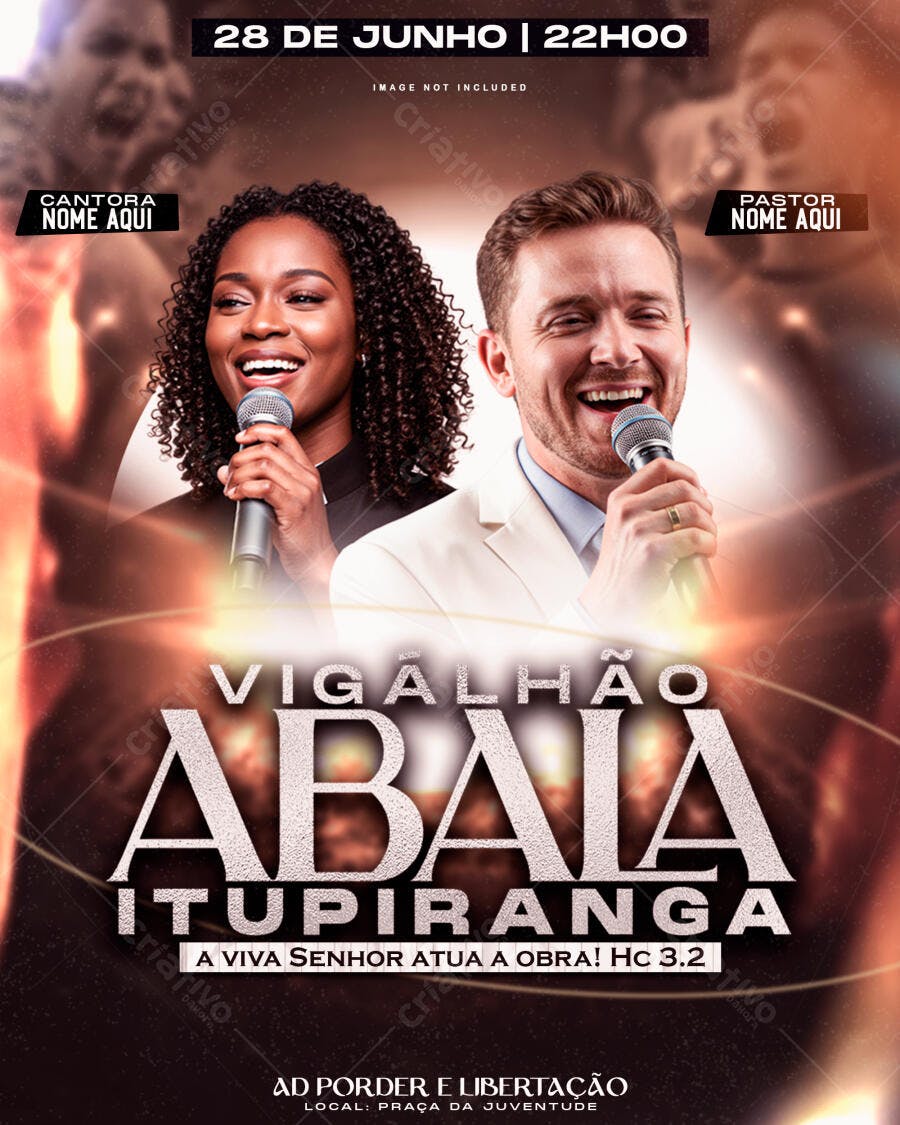 Flyer para Evento Gospel 28 de Junho PSD Editável