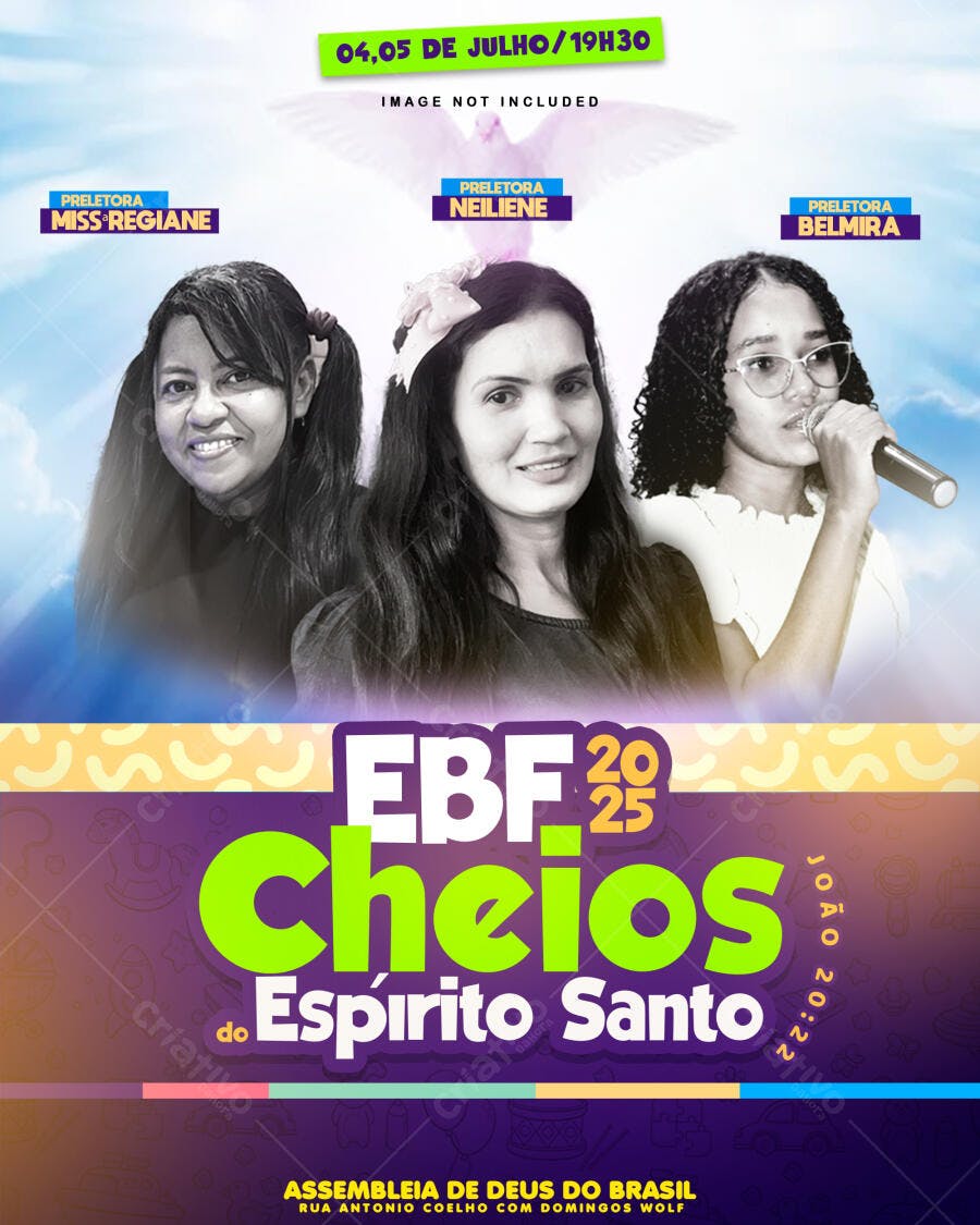 Flyer para Evento EBF Cheios do Espírito Santo PSD Editável