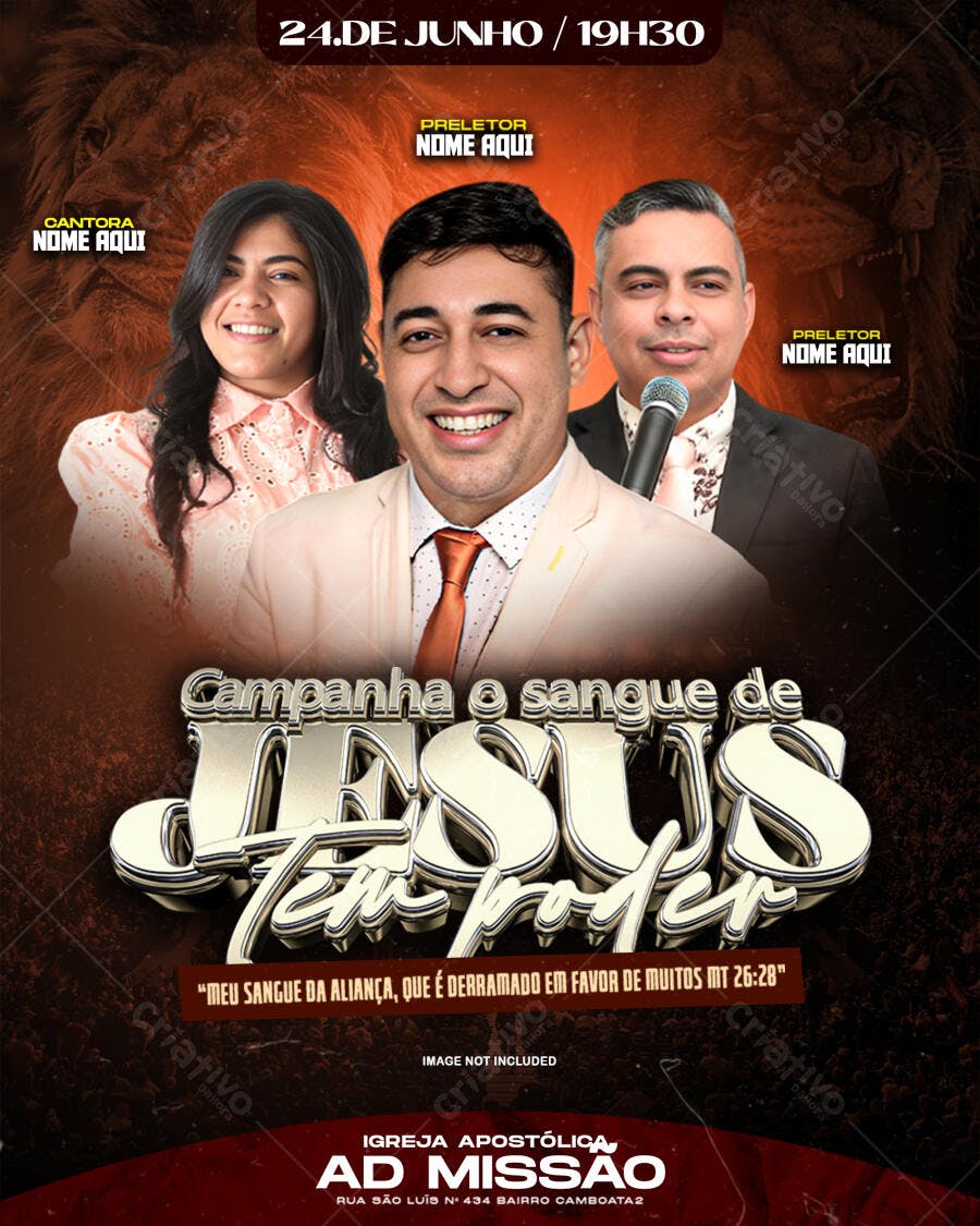 Flyer para Evento Religioso 24 de Junho PSD Editável