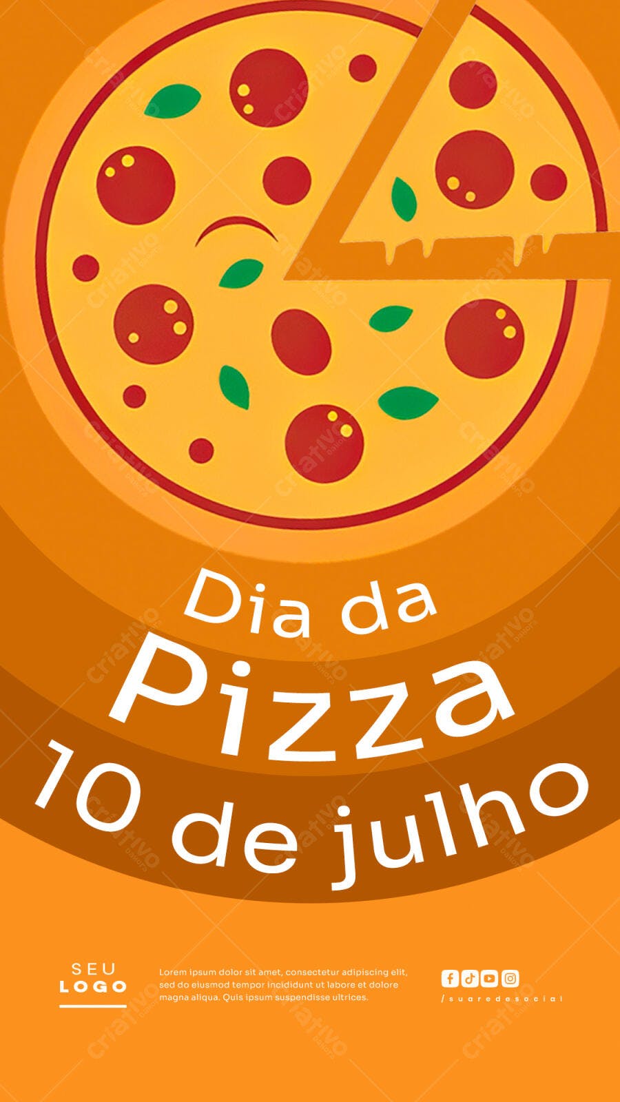 Flyer Dia da Pizza 10 de Julho PSD Editável