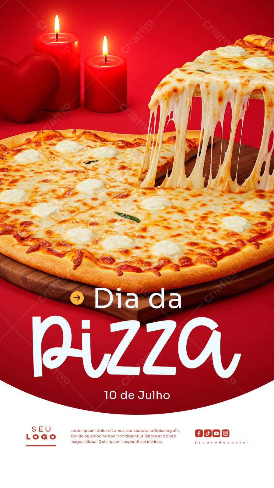 Flyer Dia da Pizza 10 de Julho PSD Editável