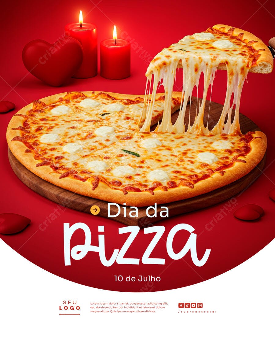 Flyer Dia da Pizza 10 de Julho PSD Editável