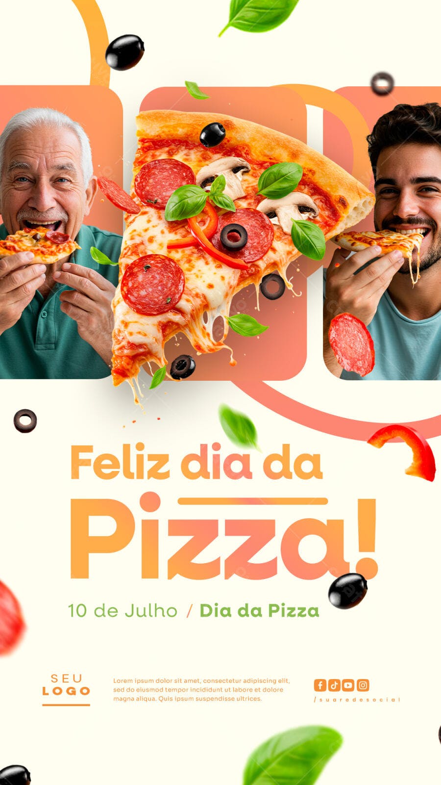 Flyer Dia da Pizza 10 de Julho PSD Editável
