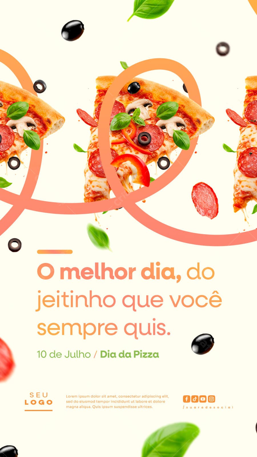 Flyer Dia da Pizza 10 de Julho PSD Editável