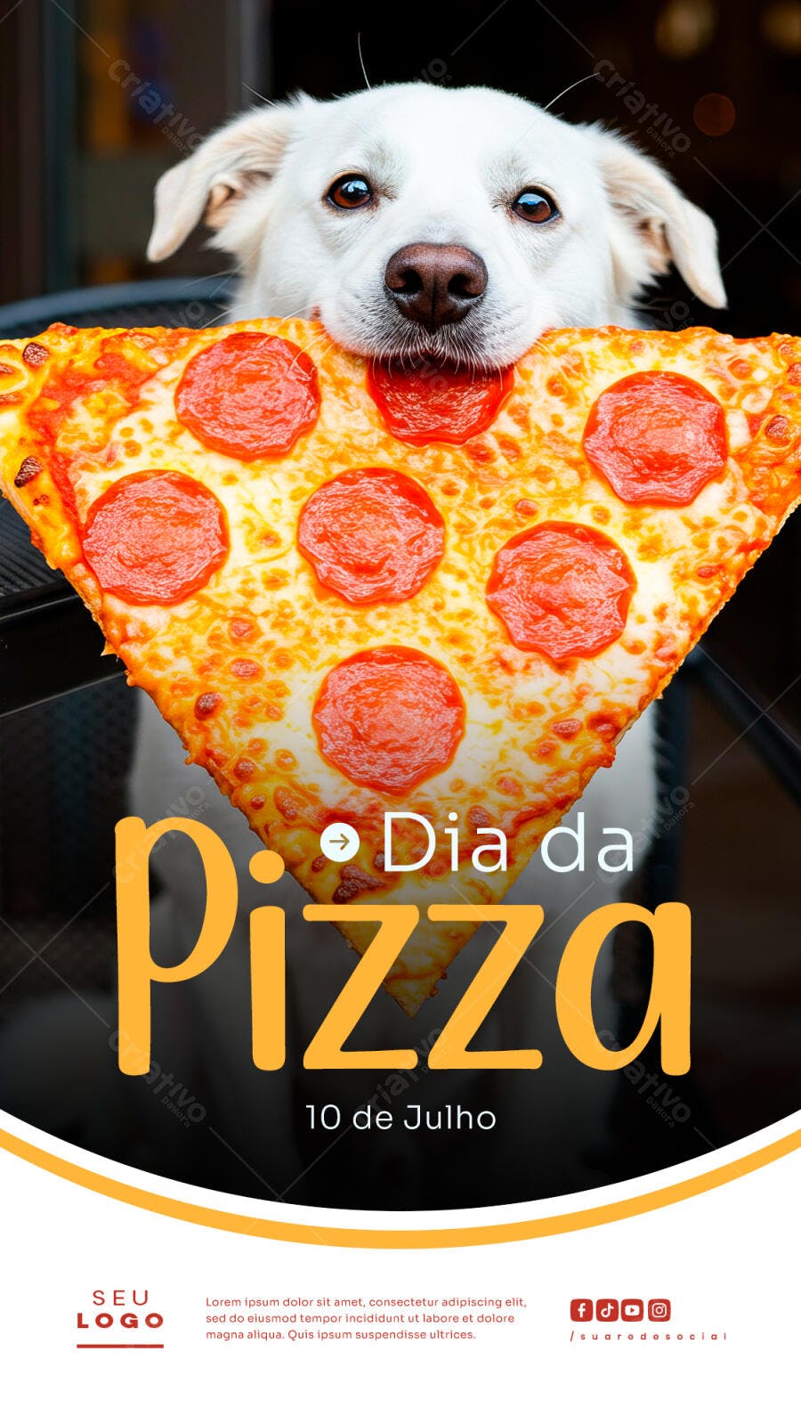 Flyer Dia da Pizza 10 de Julho PSD Editável