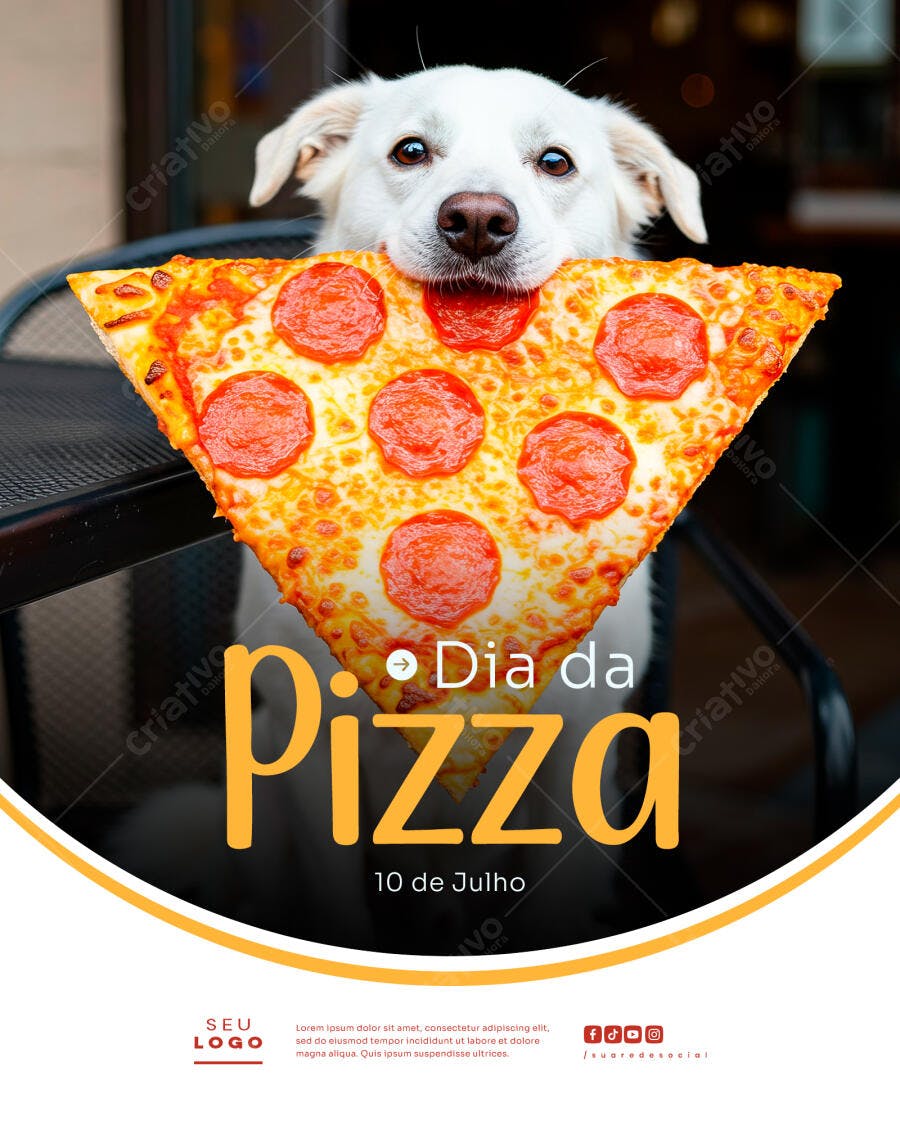 Flyer Dia da Pizza 10 de Julho PSD Editável