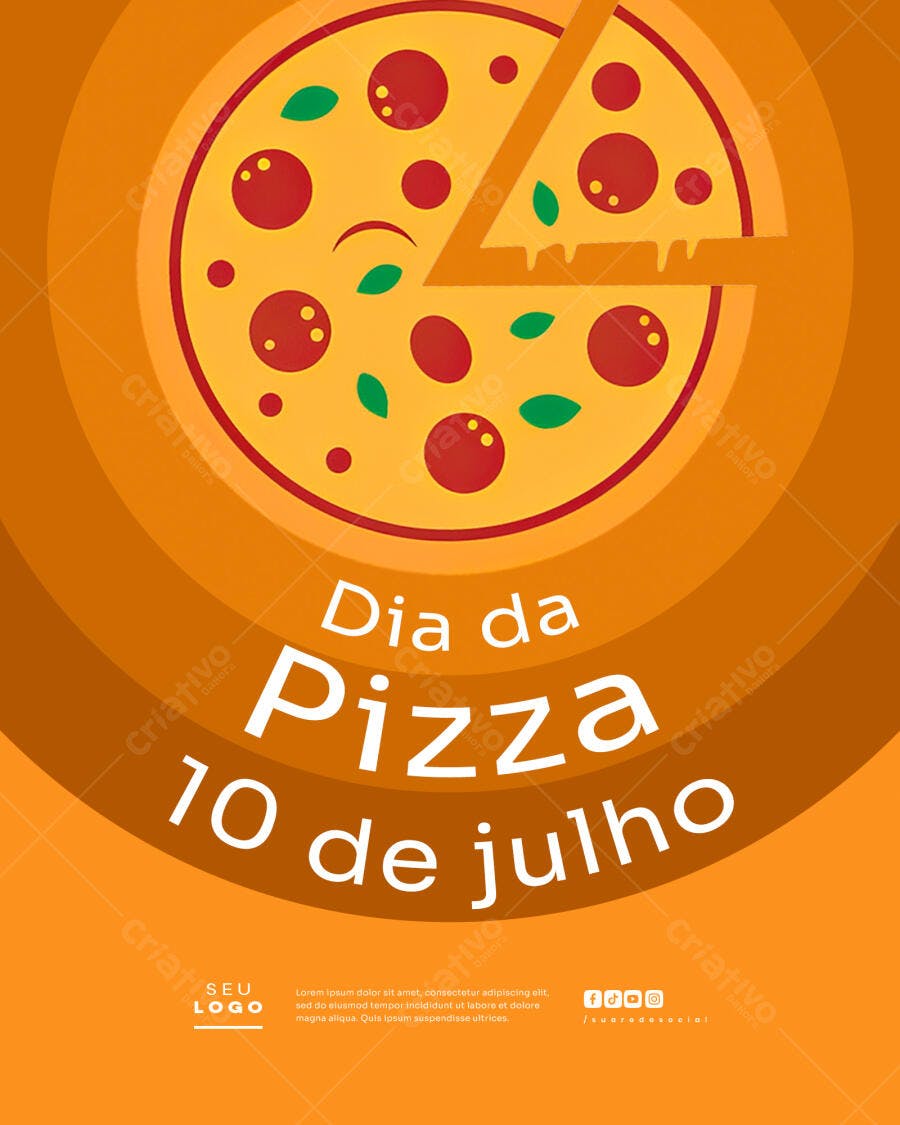 Flyer Dia da Pizza 10 de Julho PSD Editável