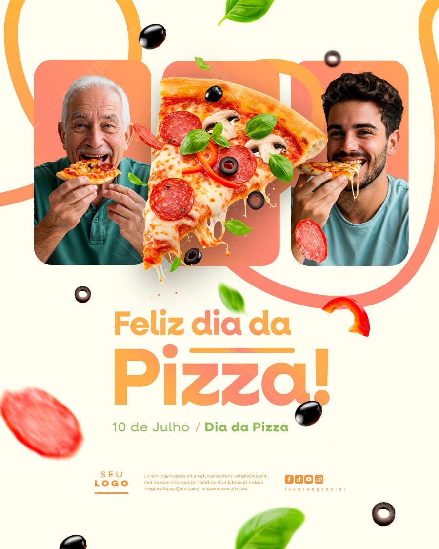 Flyer Dia da Pizza 10 de Julho PSD Editável
