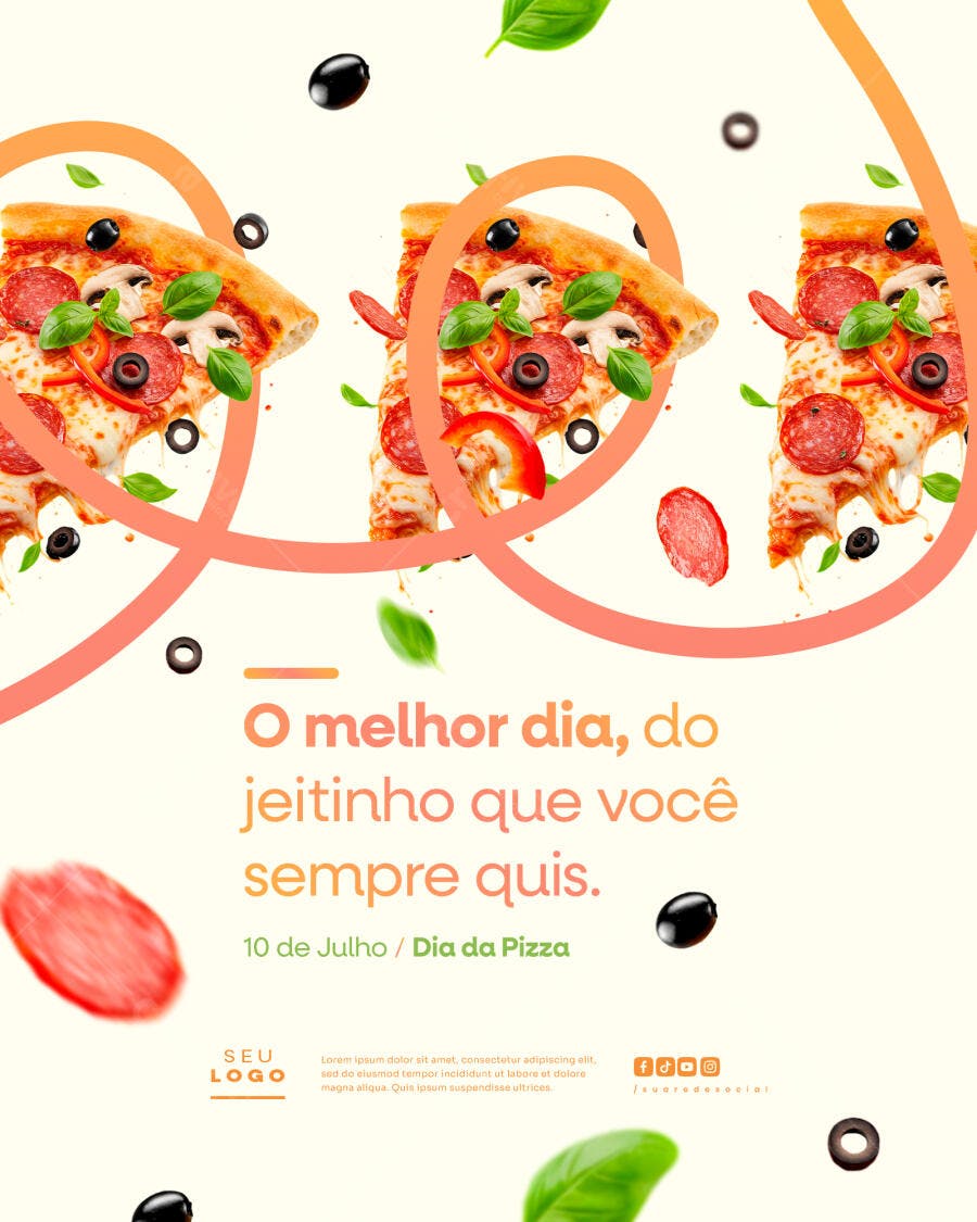 Flyer para o Dia da Pizza PSD Editável