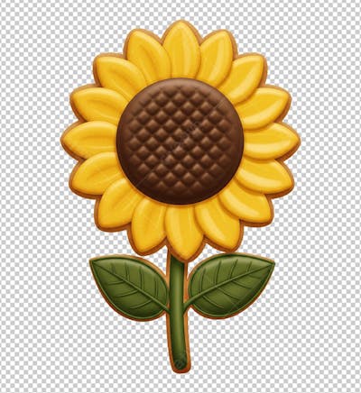 Girassol em Molde Renderizado em 3D
