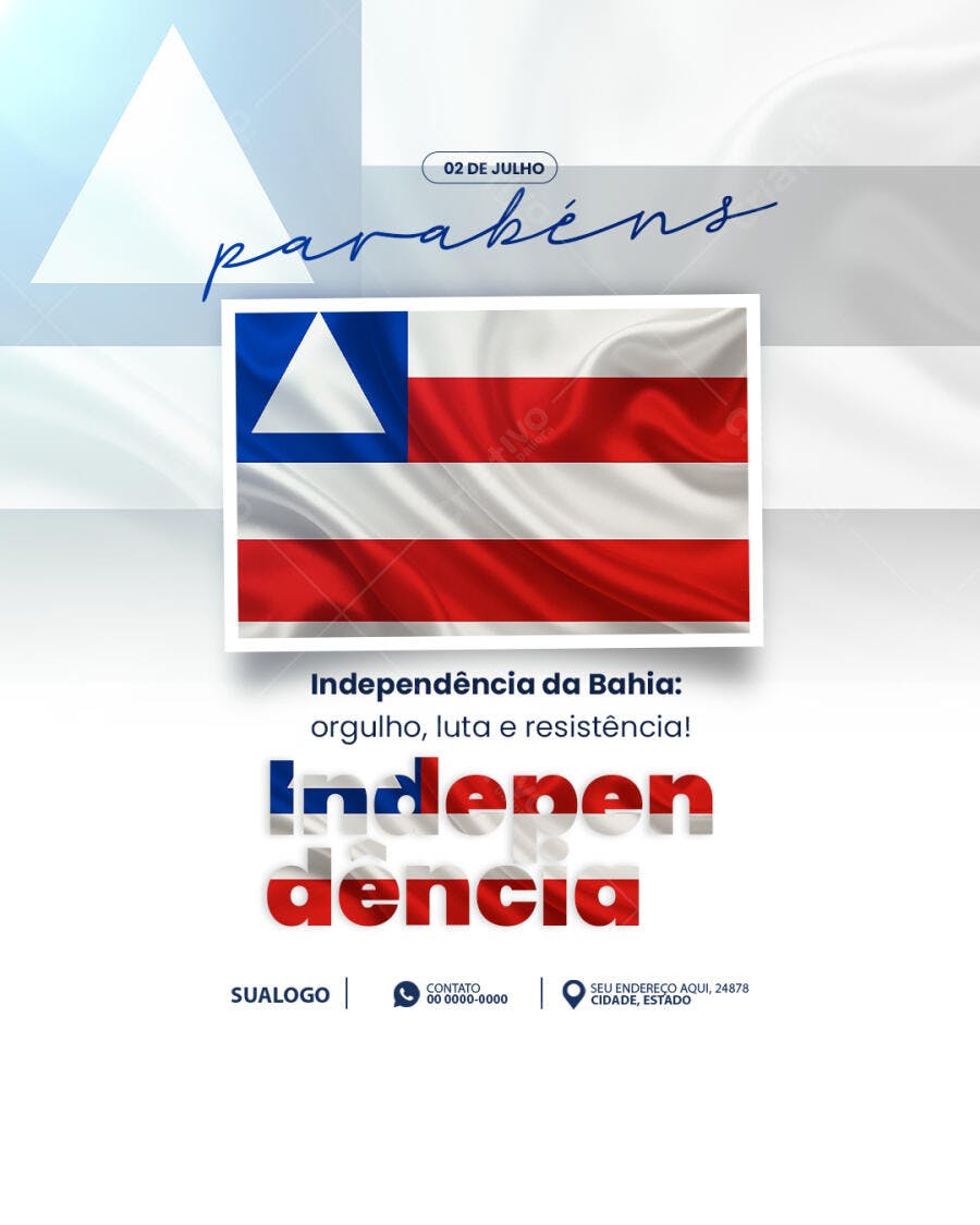 Flyer 2 de Julho Independência da Bahia PSD Editável