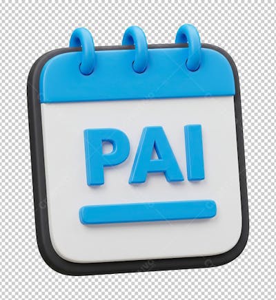 Calendário Pai Renderizado em 3D