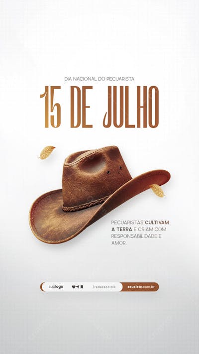 15 de Julho - Dia Nacional do Pecuarista - Flyer Social Media PSD Editável (2)