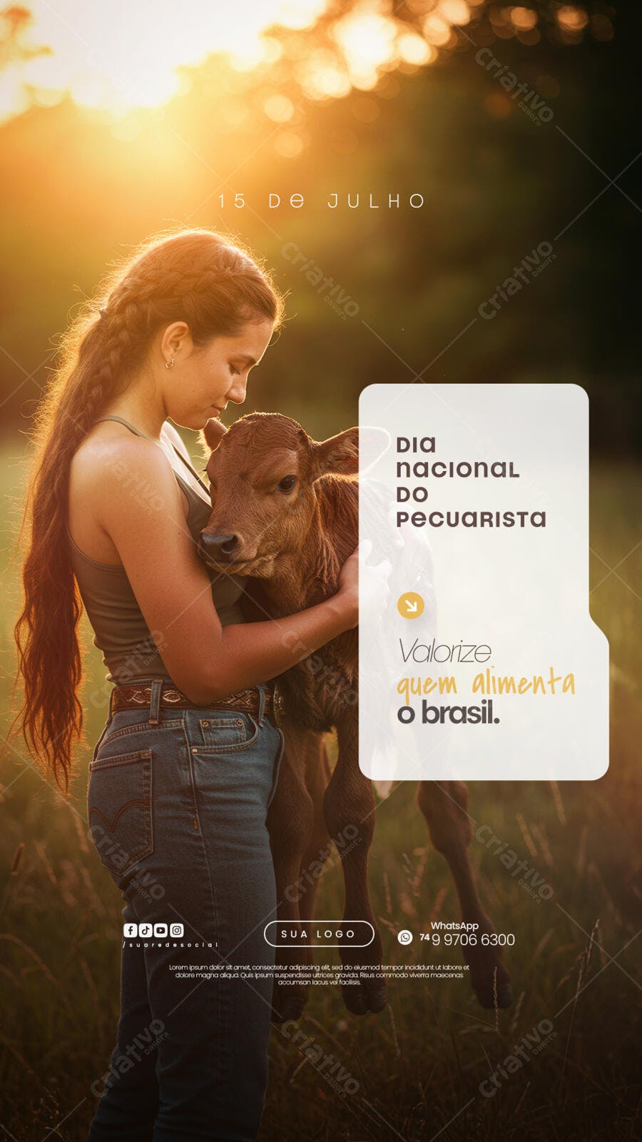 Flyer Dia do Pecuarista 15 de Julho PSD Editável