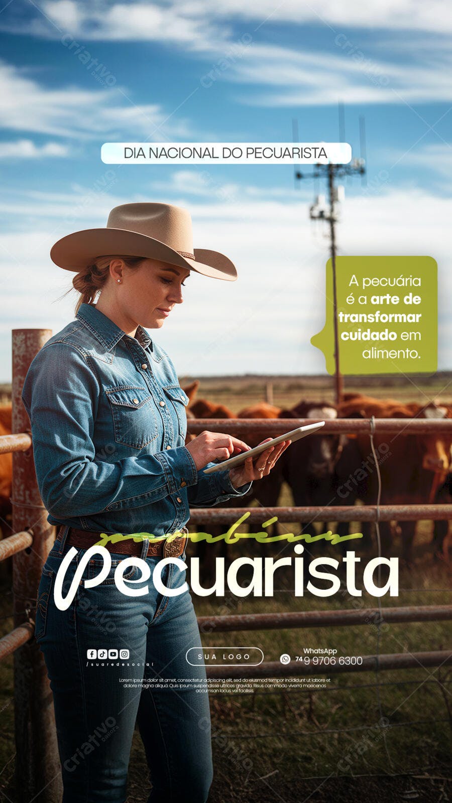 Flyer Dia Nacional do Pecuarista PSD Editável