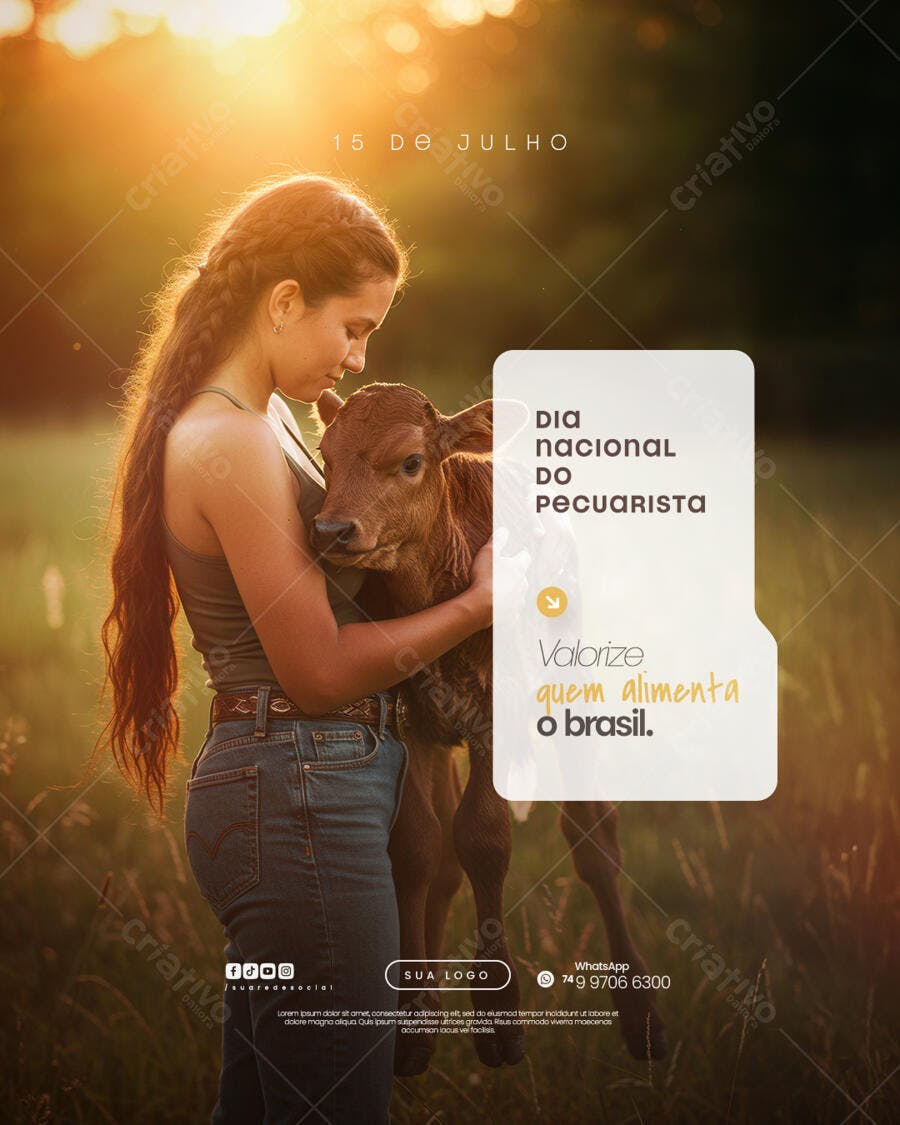 Flyer Dia do Pecuarista PSD Editável