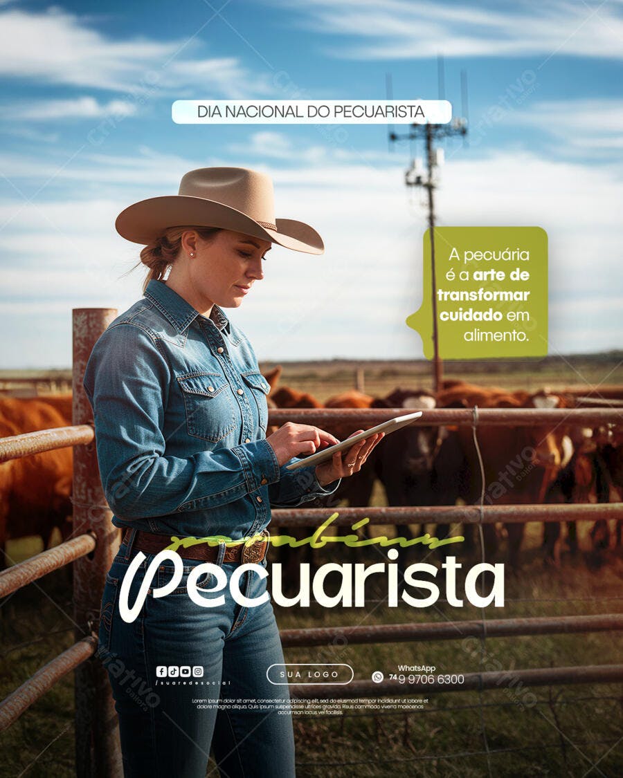 Flyer Dia Nacional do Pecuarista PSD Editável