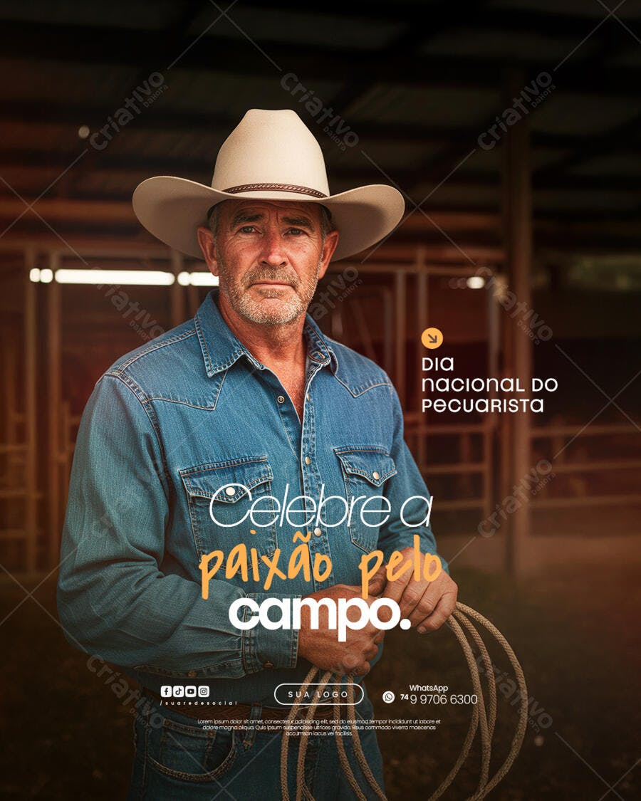 Flyer Dia do Pecuarista PSD Editável