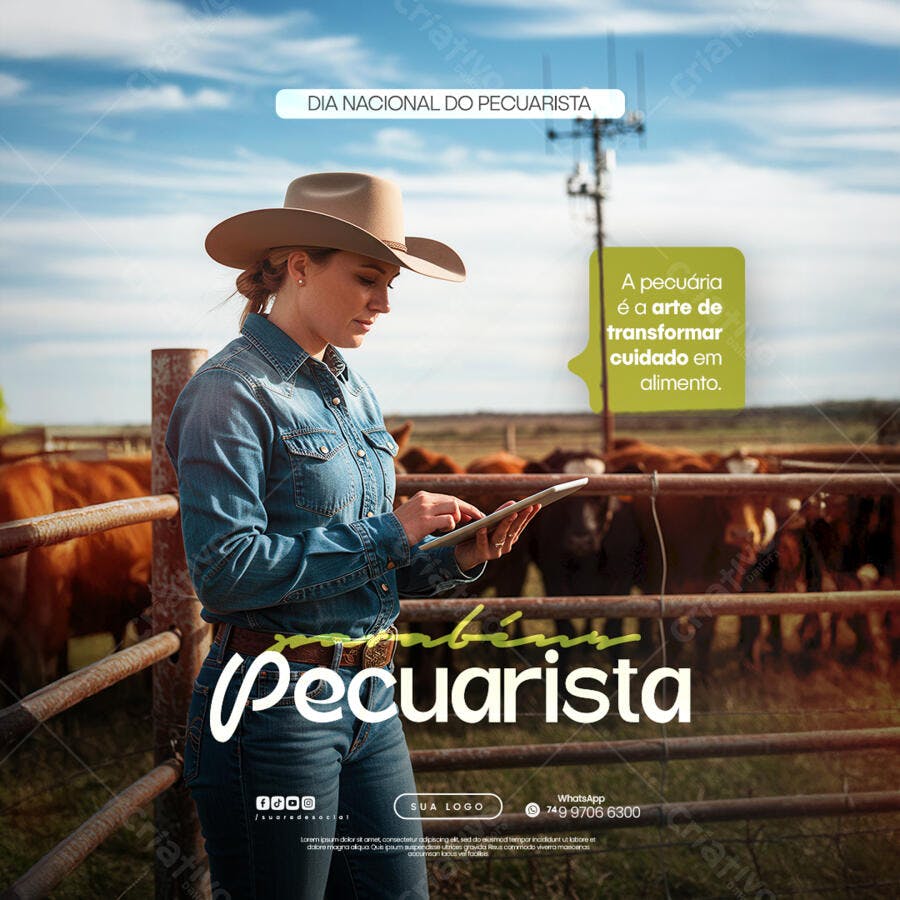 Post para o Dia do Pecuarista PSD Editável