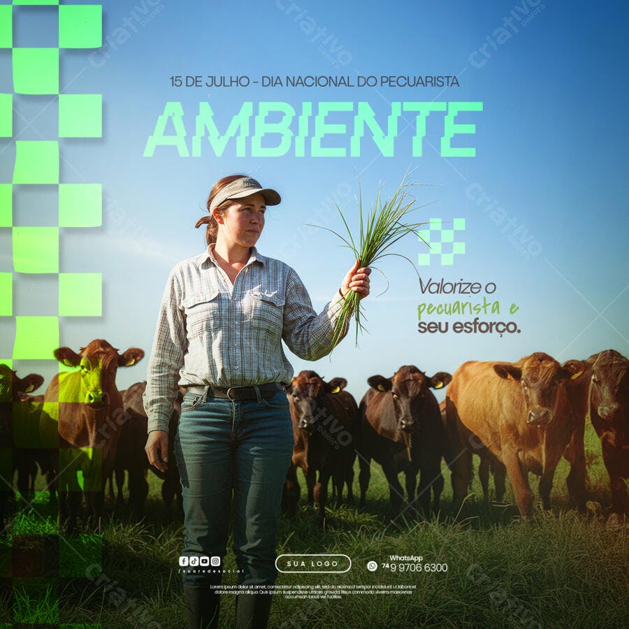 Post para o Dia do Pecuarista PSD Editável