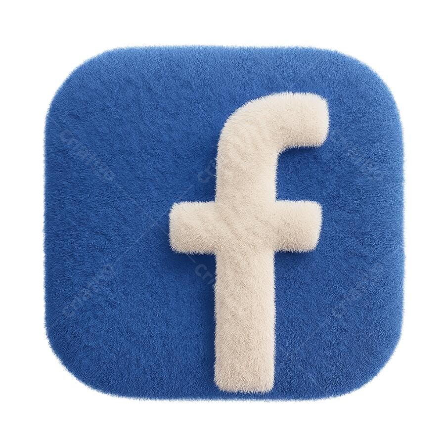 Logo Facebook Pelúcia PNG com fundo transparente