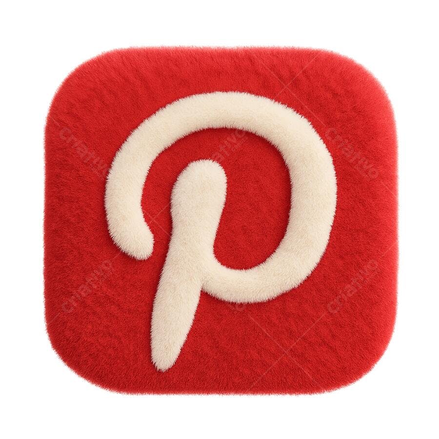 Logo Pinterest Pelúcia PNG com fundo transparente