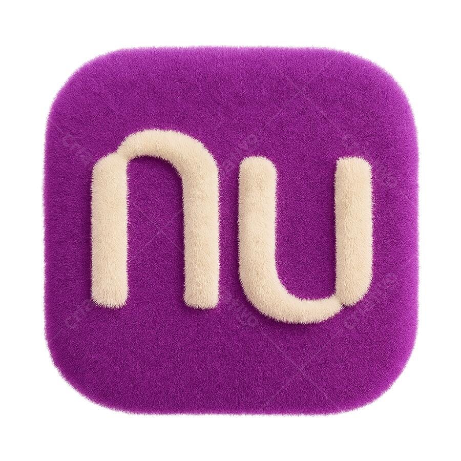 Logo NuBank roxa e bege PNG com fundo transparente