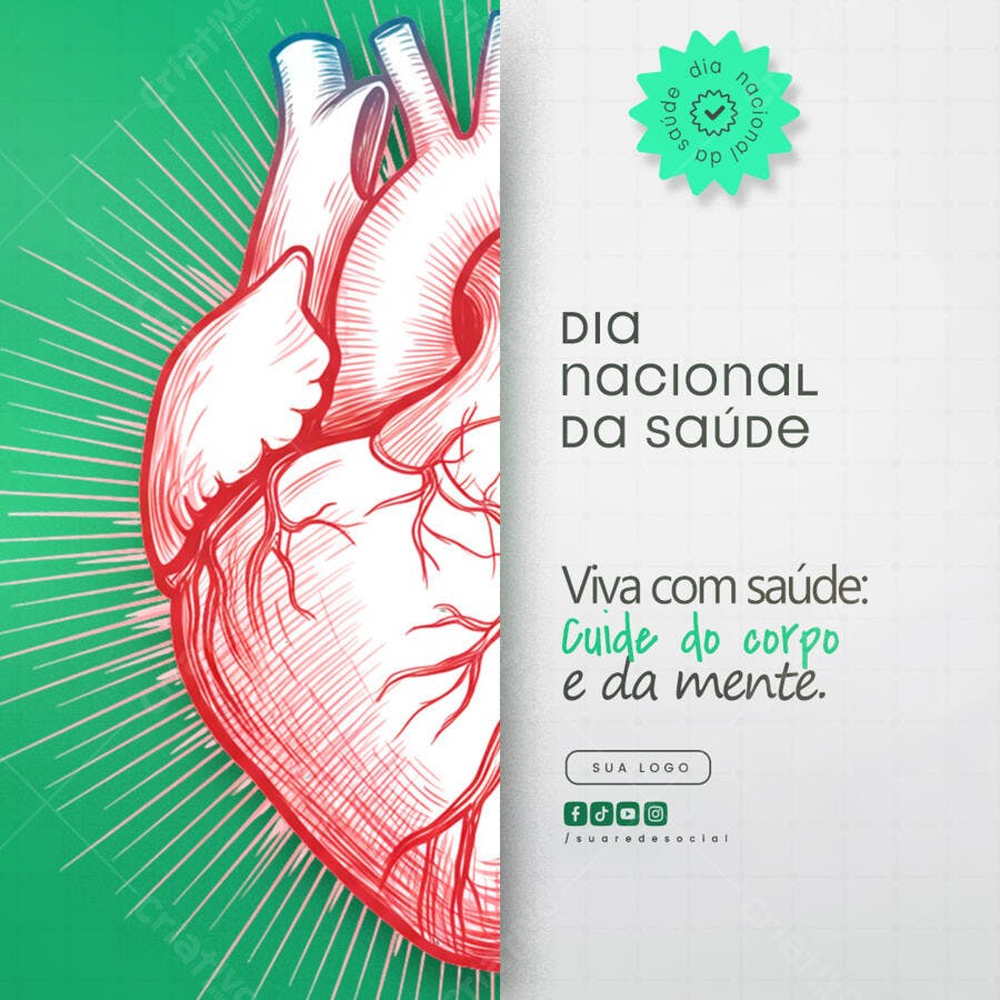 Post para o Dia Nacional da Saúde PSD Editável
