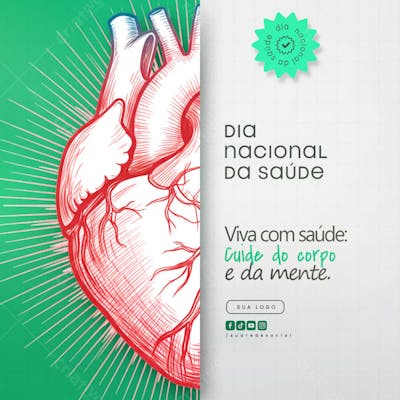 Dia nacional da saúde Flyer Social Media PSD Editável (1)