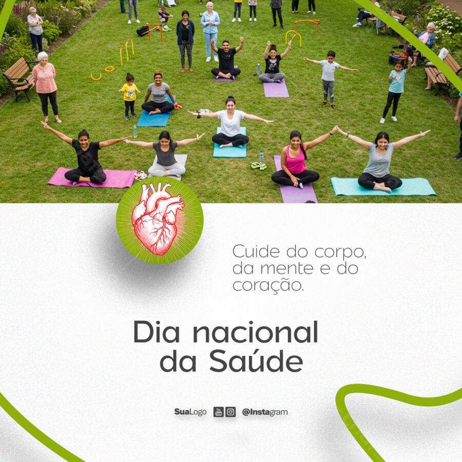 Post Instagram Dia Nacional da Saúde PSD Editável