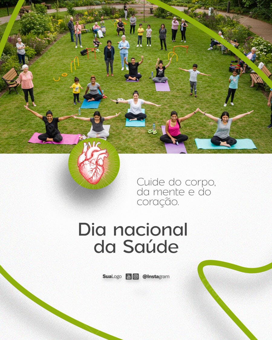 Flyer Dia Nacional da Saúde PSD Editável