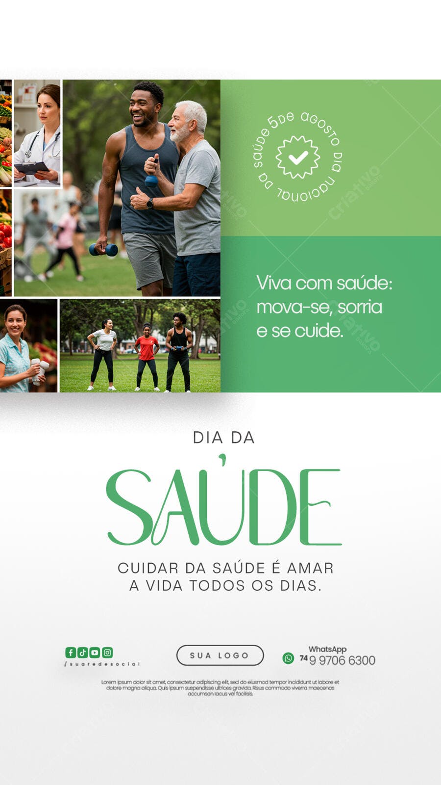 Flyer Dia da Saúde 5 de Agosto PSD Editável