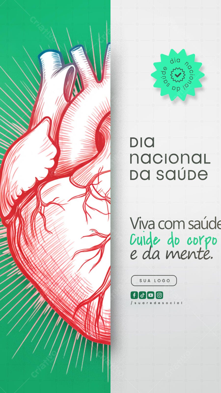 Post para o Dia Nacional da Saúde PSD Editável