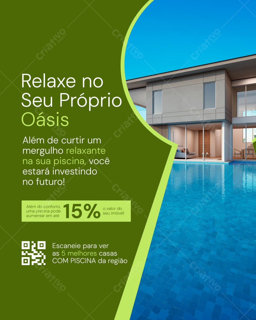 Flyer Imóveis com Piscina PSD Editável