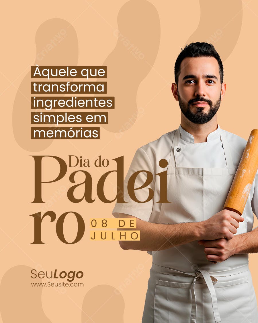 Flyer Dia do Padeiro 08 de Julho PSD Editável
