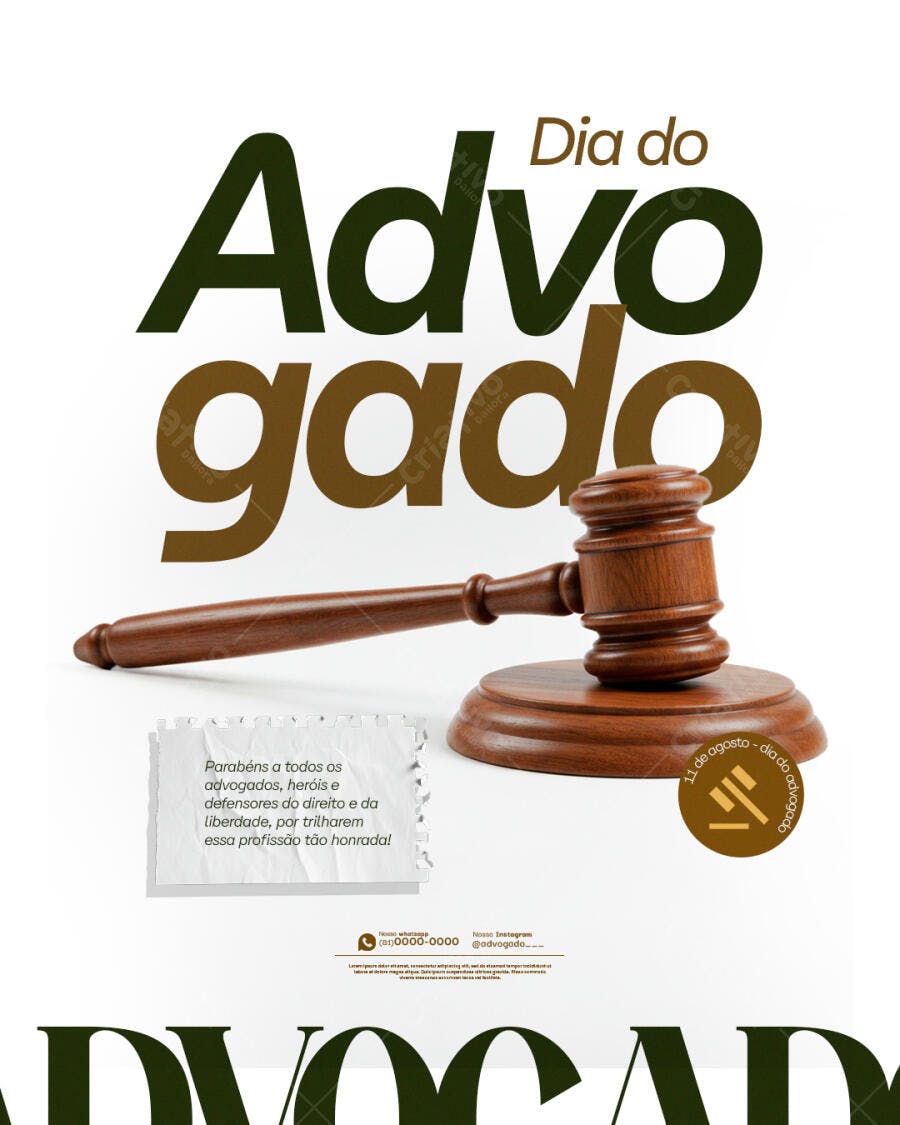 Flyer Dia do Advogado PSD Editável