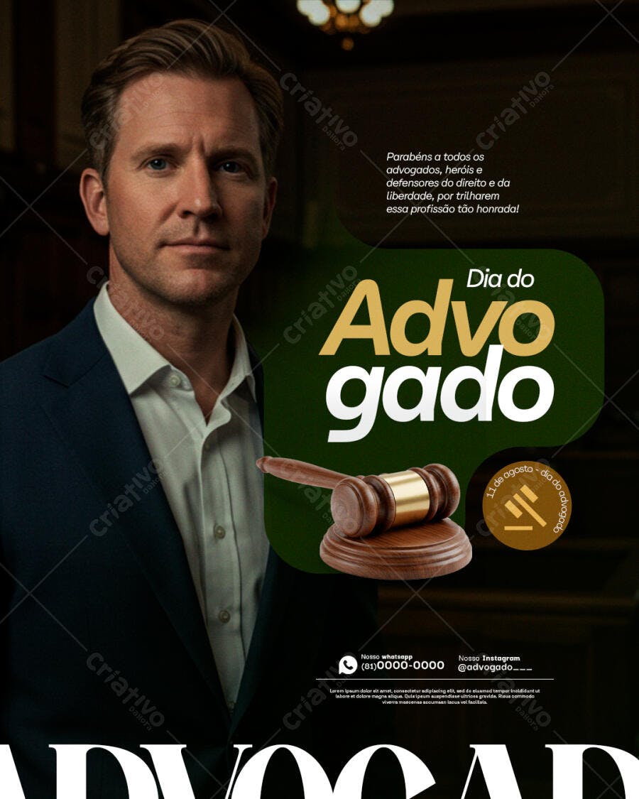 Flyer para o Dia do Advogado PSD Editável