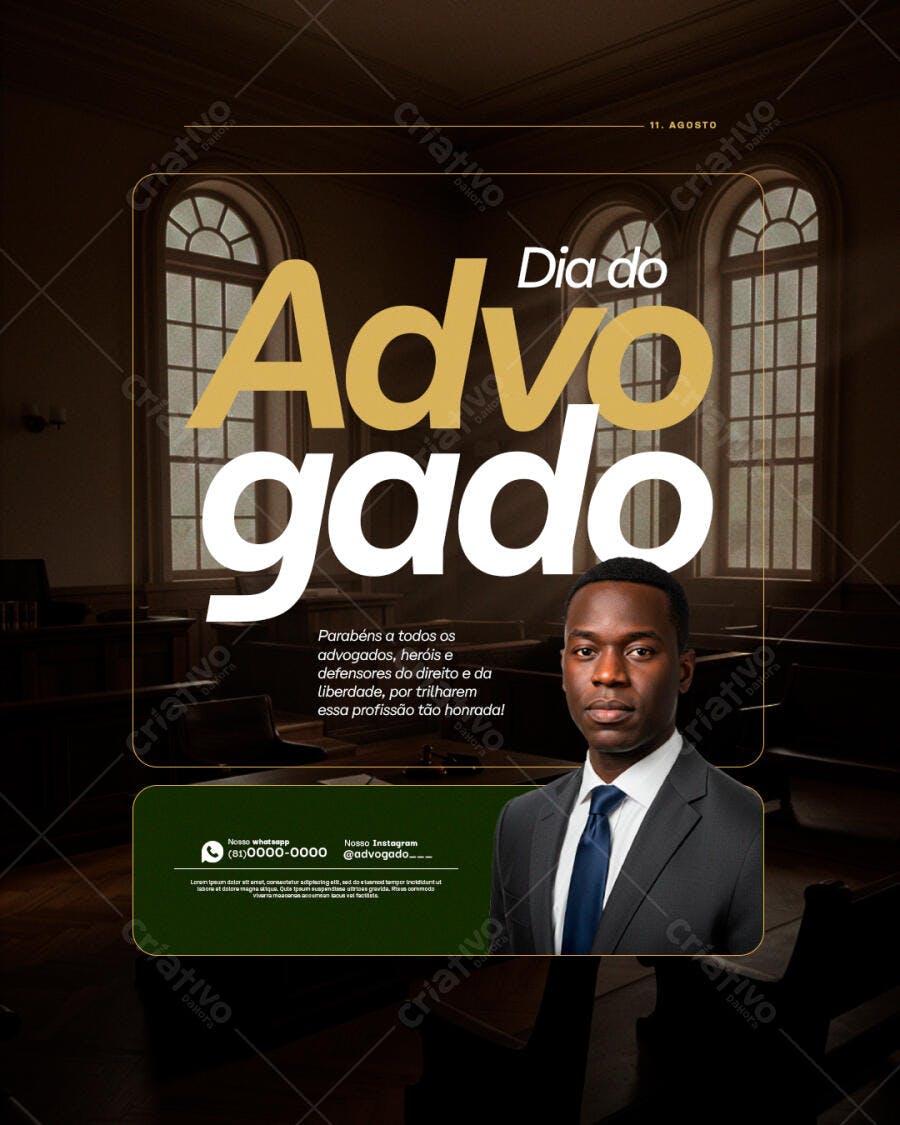 Flyer Dia do Advogado 11 de Agosto PSD Editável