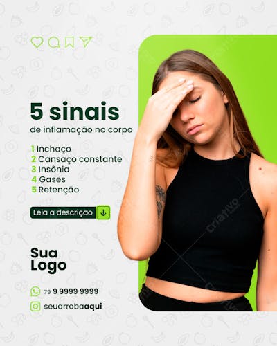 Post para Saúde Inflamação no Corpo - Social Media