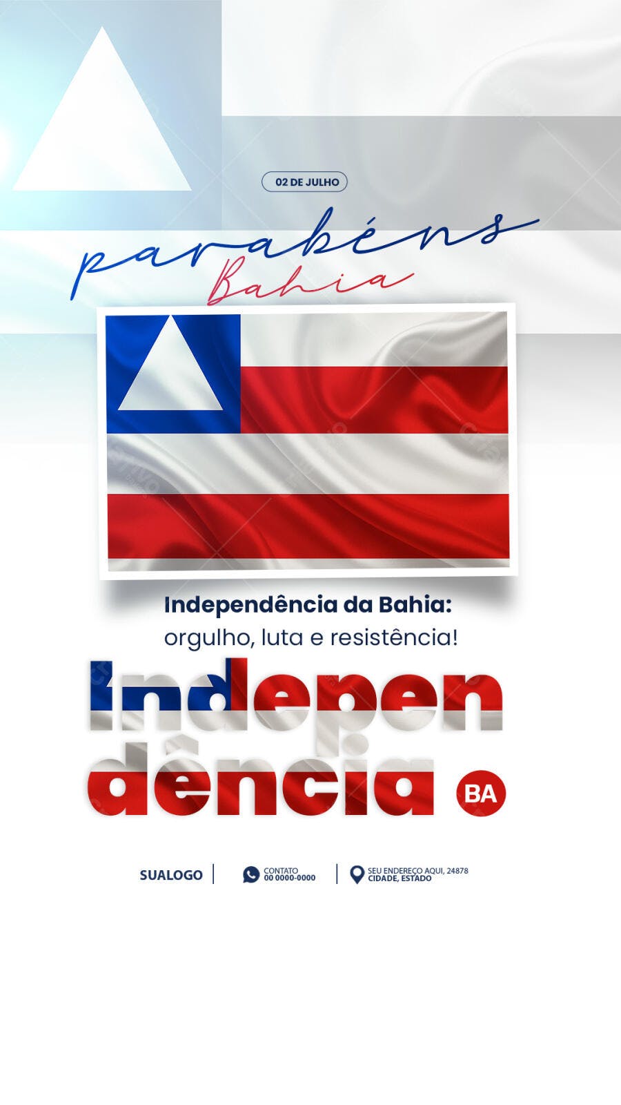 Flyer 2 de Julho Independência da Bahia PSD Editável
