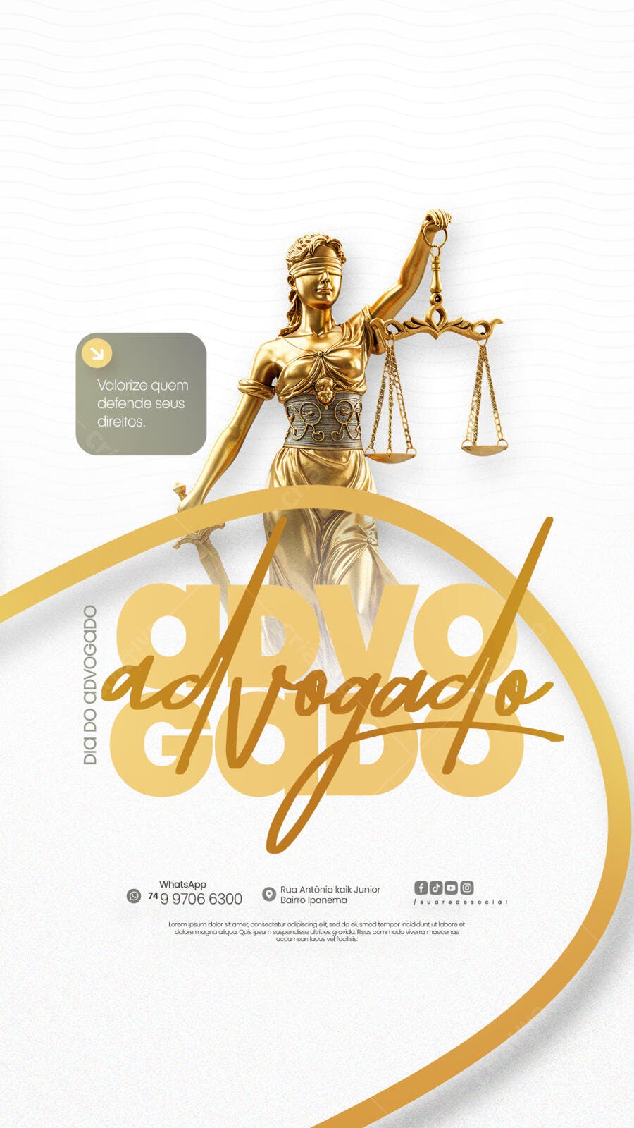 Flyer Dia do Advogado PSD Editável