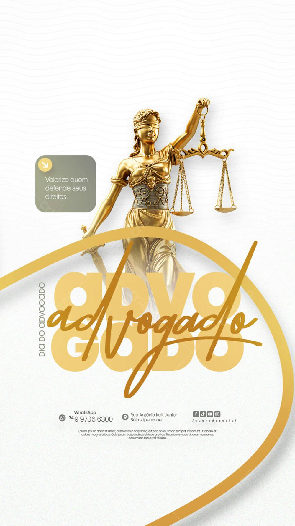 11 de Agosto - Dia do Advogado - Flyer Social Media PSD Editável (2)
