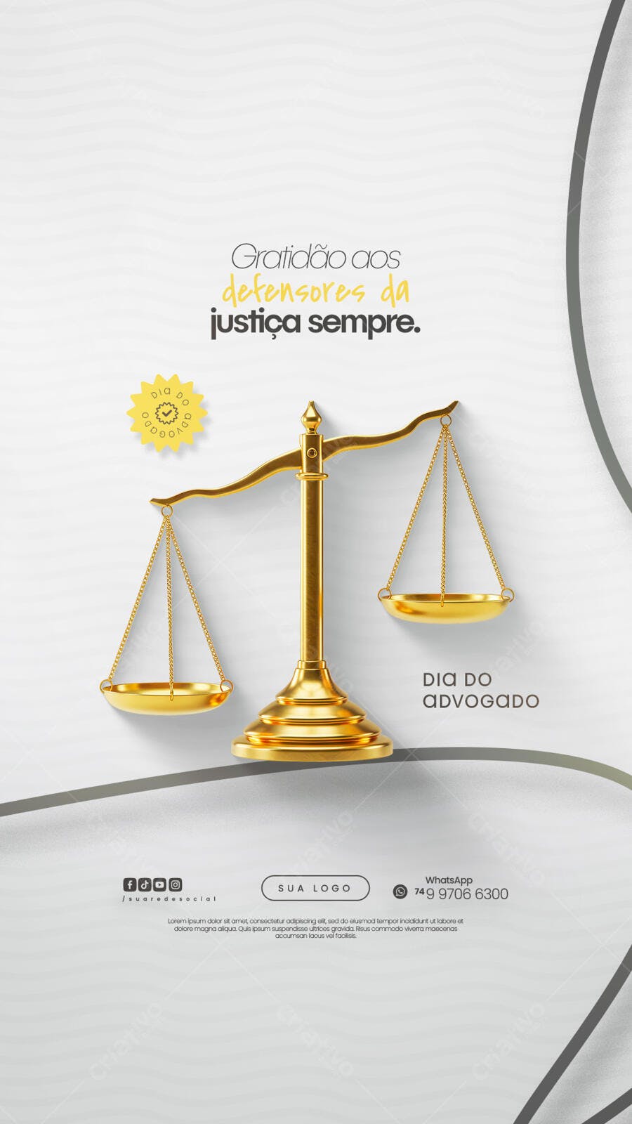 Flyer Dia do Advogado PSD Editável