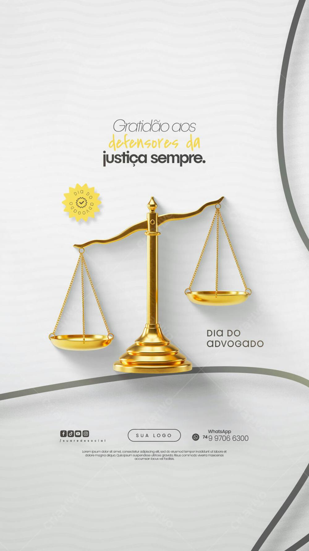 11 de Agosto - Dia do Advogado - Flyer Social Media PSD Editável (4)