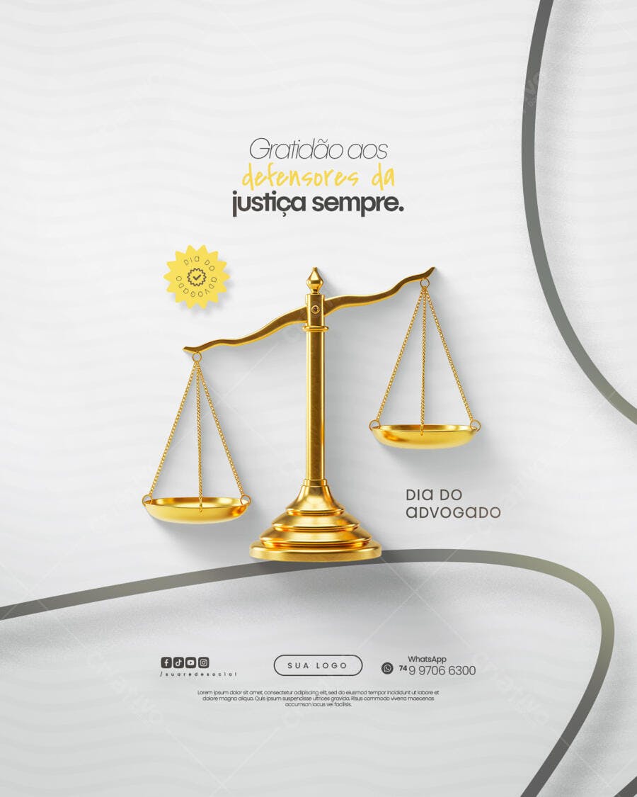 Flyer Dia do Advogado PSD Editável
