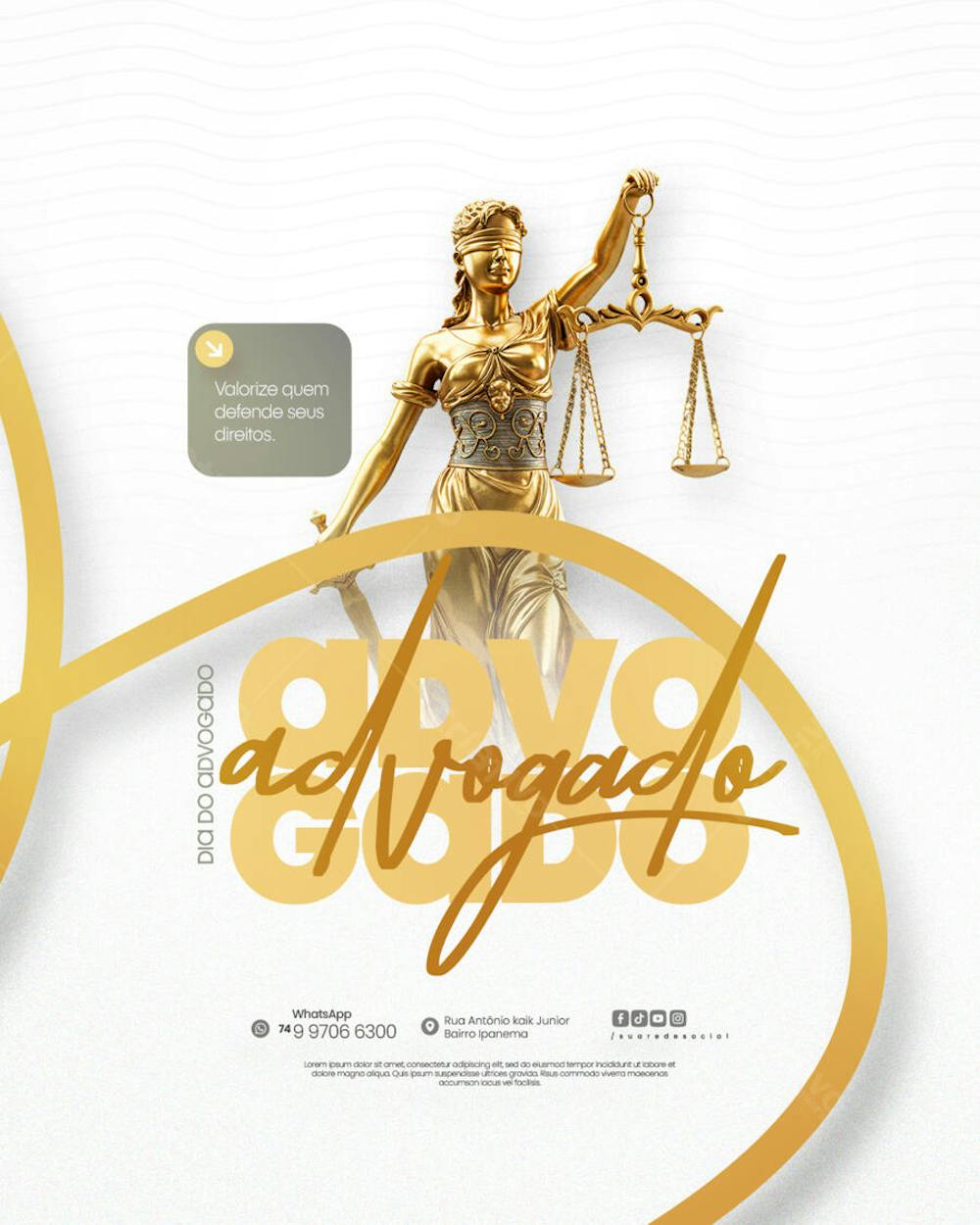 11 de Agosto - Dia do Advogado - Flyer Social Media PSD Editável (9)