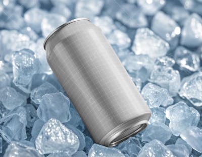 Aluminum Can in Ice Mockup 3