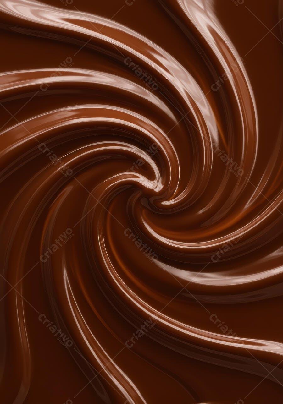 Chocolate derretido em espiral marrom